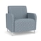 Lesro Siena Lounge Reception Wide Guest Chair, Brushed Steel, RS Rain Song Upholstery SN1201 - alternate 1